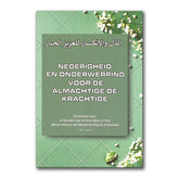 Boekomslag met Arabisch en Nederlands tekst voor Nederigheid en onderwerping voor de Almachtige